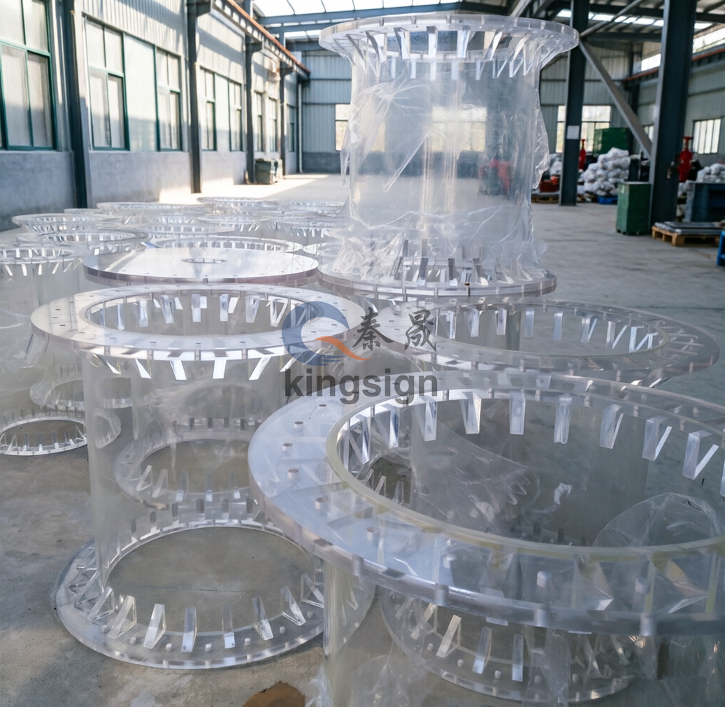 Kingsign စိတ်ကြိုက် Clear Acrylic Flange ပိုက်များ